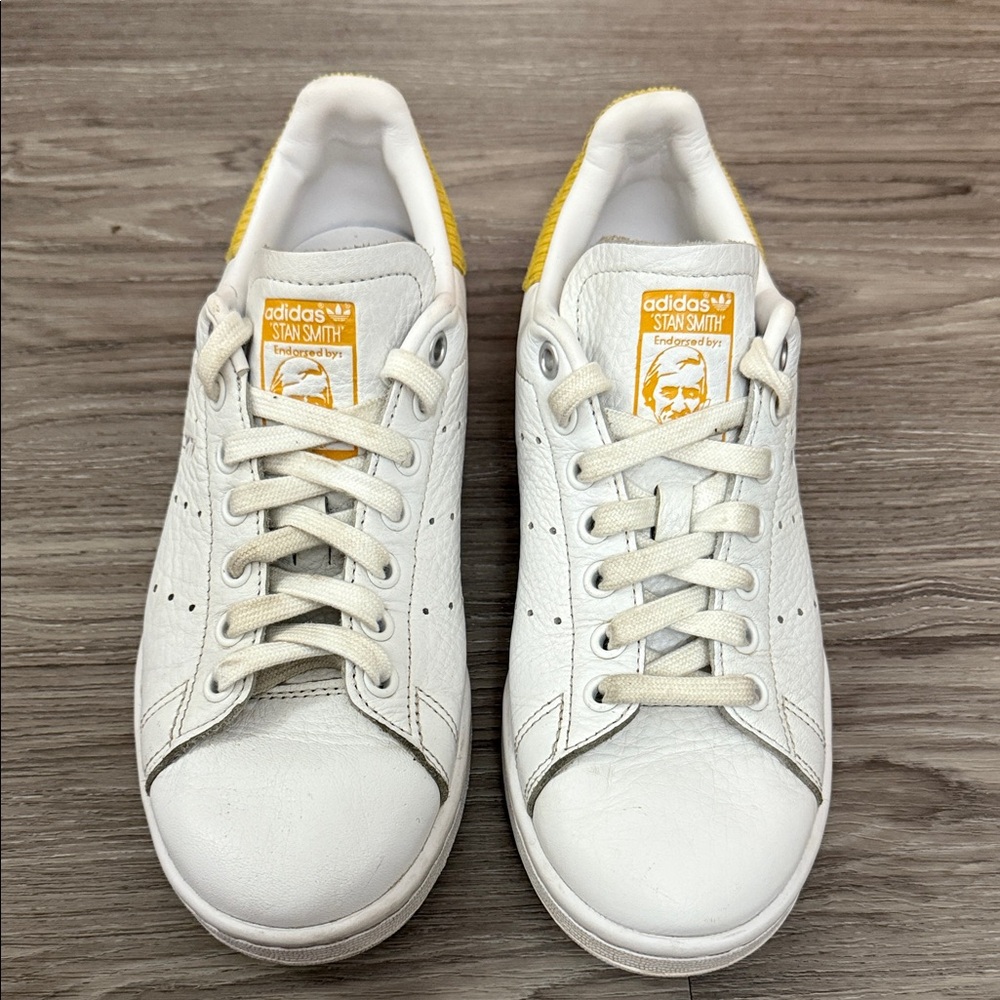 Adidas Stan Smith White and Yellow Sneakers